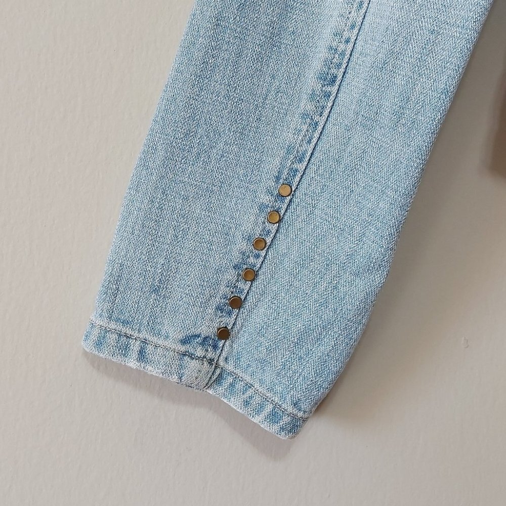Star Jeans Denim Jacket Size Large Studded Women's Blue Wash Buttons Pockets - Picture 7 of 10